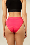 Bikini-model menstruatiebroekje met kant VIVA MAGENTA