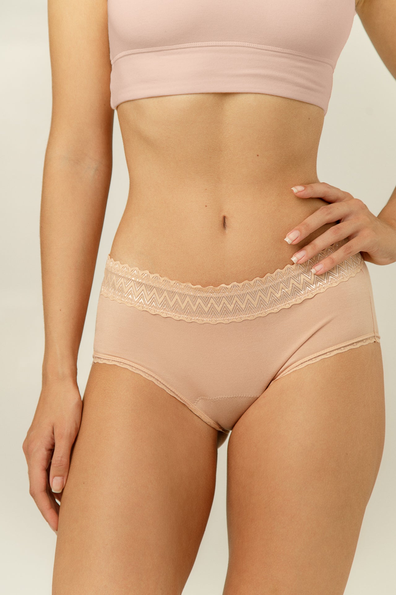 Menstruatiebroekje model hipster met kant | diverse kleuren